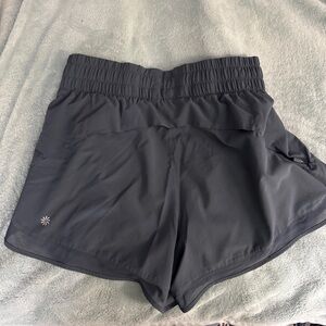 Athleta Dark Grey Mesh High Waisted 3" Running Shorts - Small